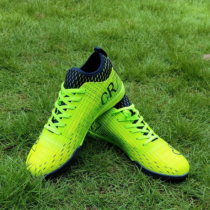 Unisex Lawn Soccer Shoes, Professional Outdoor Non-Slip Breathable Lace up TF Soccer Shoes