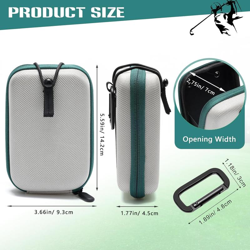 Golf Rangefinder Hard Shell Case, Hard Golf Rangefinder Case Universal Range Finder Carry Bag for Most Rangefinders (Grey+Green)