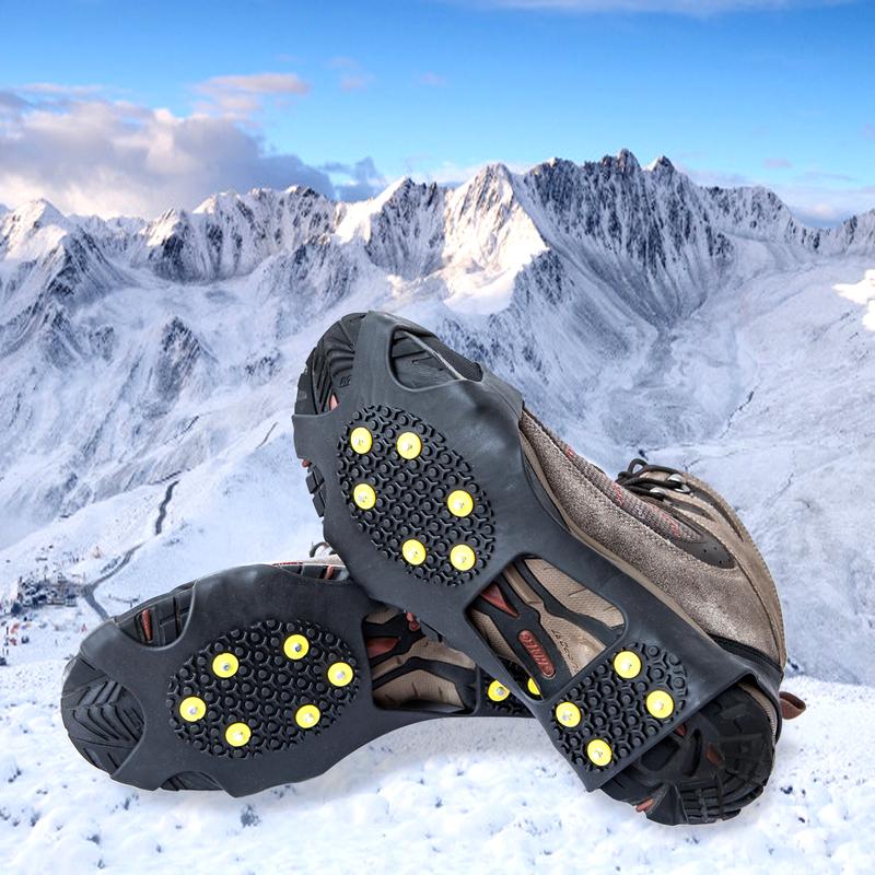 Winter Ice Cleats for Men & Women - 4 Sizes Available, Anti-Slip Snow Grippers with Strong Traction for Boots & Shoes, Ideal for Walking, Hiking & Outdoor Activities