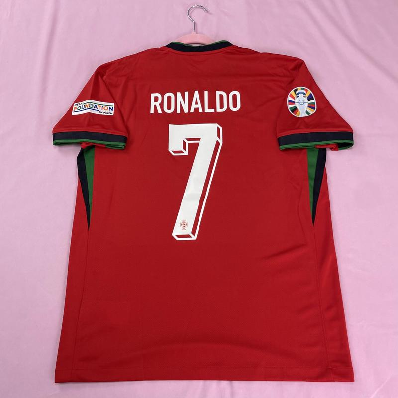 Euro 2024 Portugal Home Short Sleeve 7# Ronaldo Soccer Jersey