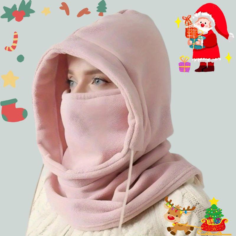 Solid Color Windproof Ski Mask, Outdoor Sports Warm Hooded Scarf, Neck Warmer with Hood, Face Mask for Cycling, Skiing, Snowboarding, Camping, Hiking, Christmas Gift