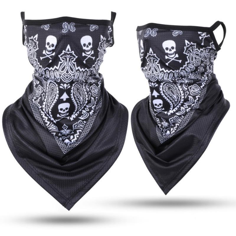 Skull Pattern Face Mask, 1 Count Breathable Neck Gaiter, Boho Style Sports Face Cover for Cycling Motorcycle Fishing Hiking