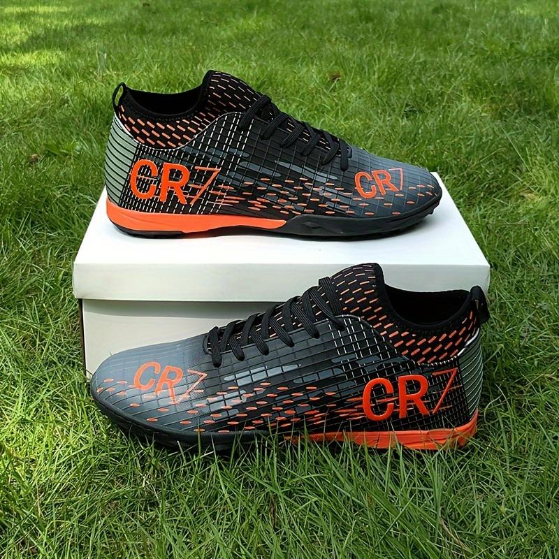 Unisex Lawn Soccer Shoes, Professional Outdoor Non-Slip Breathable Lace up TF Soccer Shoes