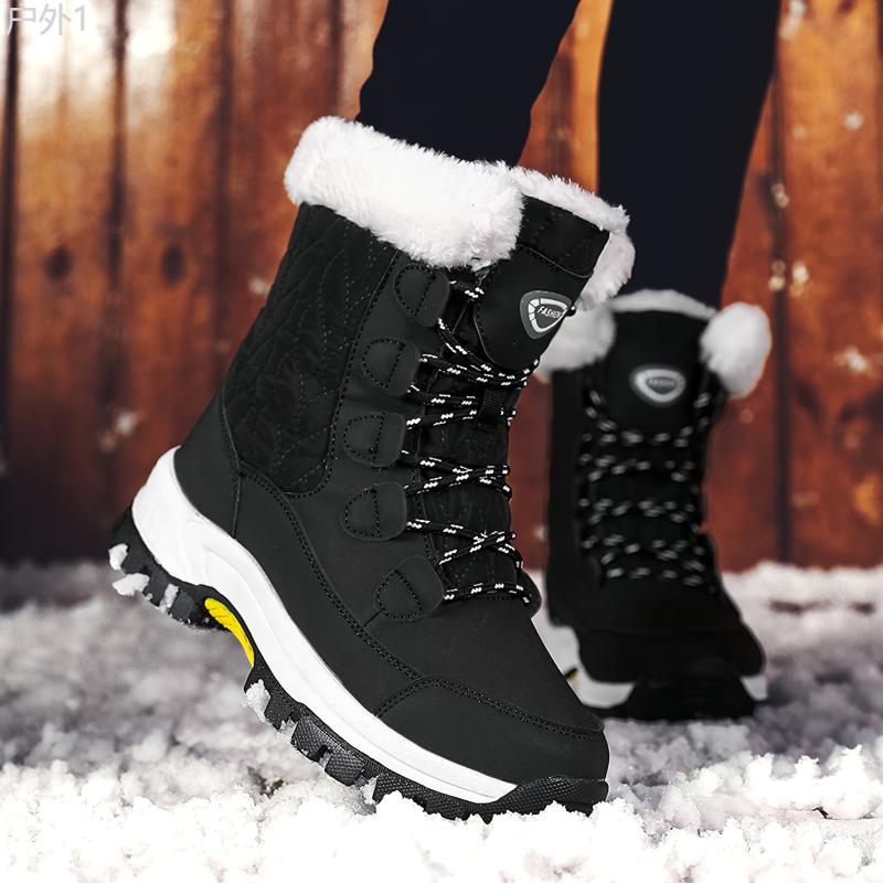 Comfy Thermal Snow Boots for Women - Non-Slip Winter Hiking Boots with Fleece Lining, Lace-up Front, and Insulated Warmth for Outdoor Work and Snowy Weather - Durable and Water-Resistant