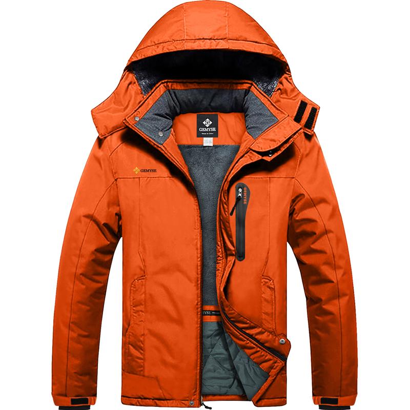 GEMYSE Men's Mountain Waterproof Ski Snow Jacket Winter Windproof Rain Jacket extreme cold weather jacket fleece lining Men's Waterproof Men's Water-Resistant solid thermal christmas giftideas christmasgift TikTokShopBlackFriday