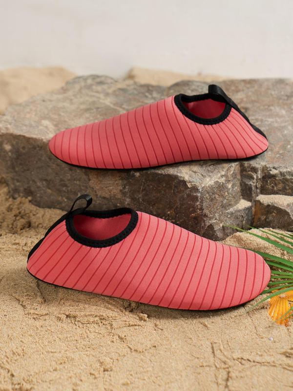 Summer 2024 Women's Minimalist Striped Pattern Water Shoes, Sporty Breathable Soft Sole Water Shoes for Beach, Non-slip Quick Dry Water Shoes for Swimming, Yoga, Outdoor Sports