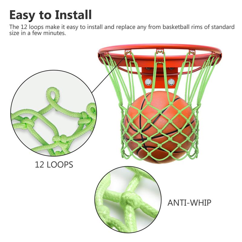 Amazing Glow In The Dark Light Sun Powered Basketball Hoop Net Shoots Training