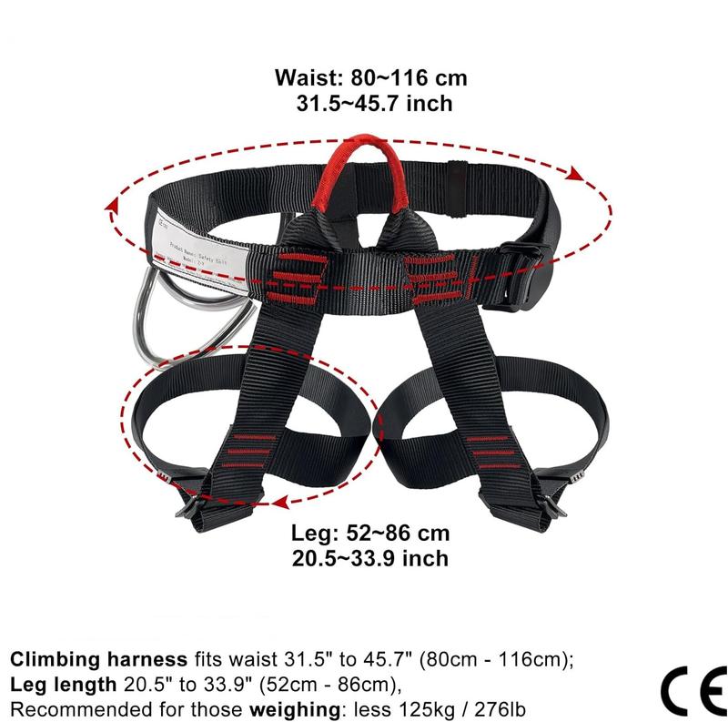 Polyester Safety Harness Climbing belts, Safe Seat Belts for Tree Climbing Outdoor Training Caving Rock Climbing Rappelling Equip - Half Body Guide belt