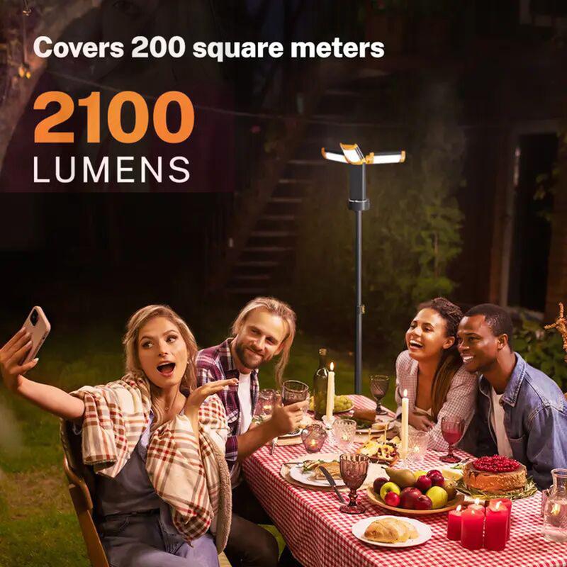 Rechargeable 10000 mAh Camping Light with Stand, 2100 Lumens Cordless Dimmable Camping Work Light with Detachable Tripod