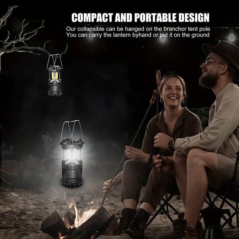 Portable LED Camping Lights, 2 Counts High-Intensity LED Camping Lamps, Rapidly Deployable Emergency Flashlights with Long-lasting Light, Perfect for Outdoor Adventures, Camping Accessories