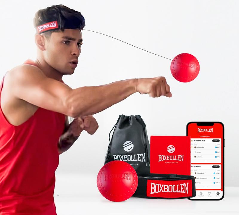 Boxbollen Original with App - MMA Boxing Reflex Ball - Adjustable Strap - Interactive Boxball App Integration - 1 Pack