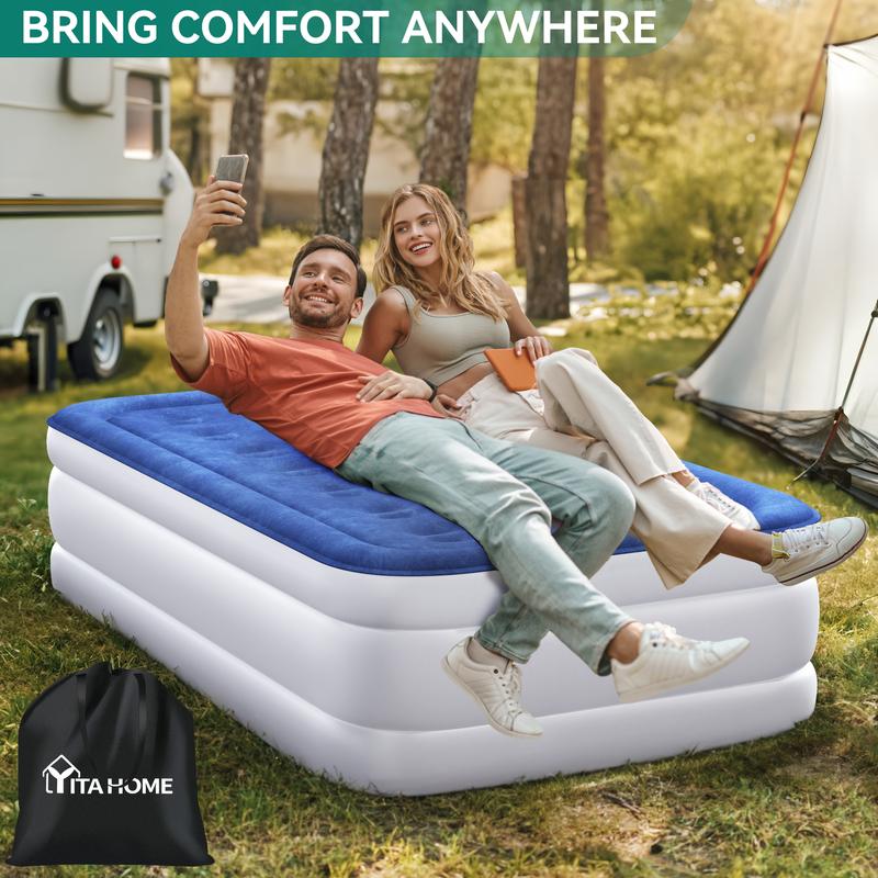 YITAHOME Twin Size Air Bed with Integrated Pump & Carry Bag 18