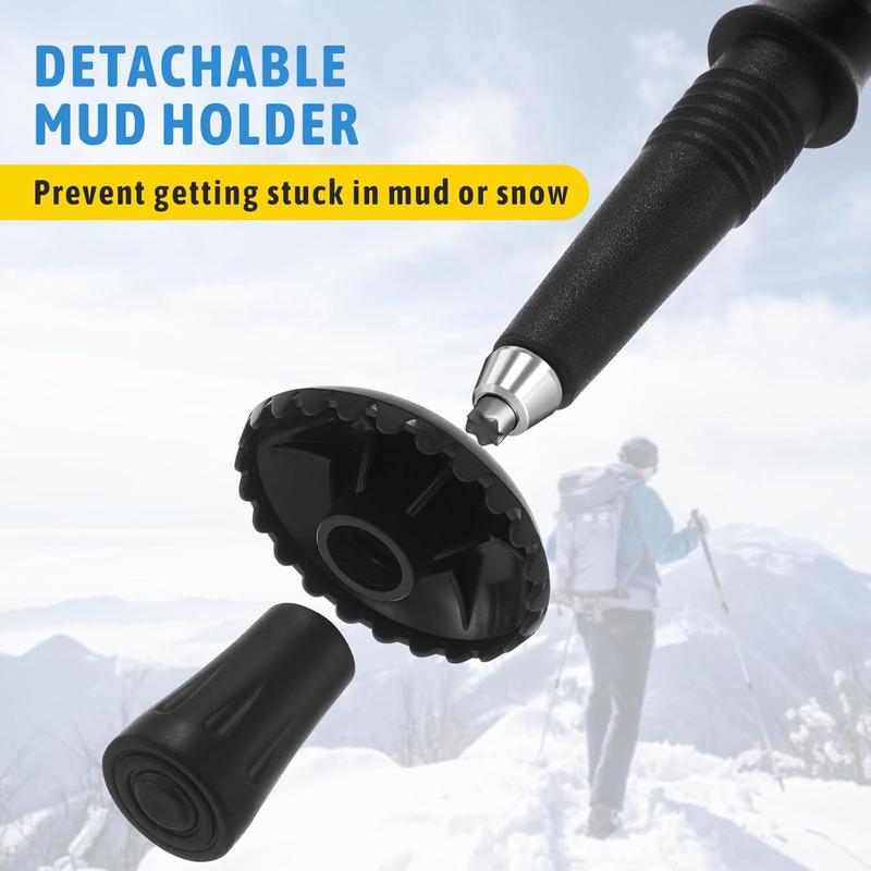 Hamoluxi 2pc Hiking Poles Trekking Poles Collapsible, Ultralight Folding Hiking Stick with Quick Lock System Walking Sticks