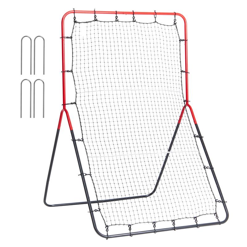 VEVOR Baseball And Softball Rebounder Net, 3 x 4.5 ft PitchBack Baseball Pitching Nest, 3-Way Baseball, Softball Pitchback Net, Fielding Trainer, Bounce Back Net for Fielding Throwing Practice