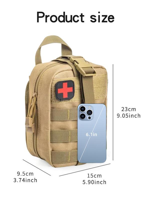 Tactical Emergency Medical Bag, Sturdy 600D Nylon Tactical Medical Pouch, Outdoor First Aid Bag, Travel Organizer