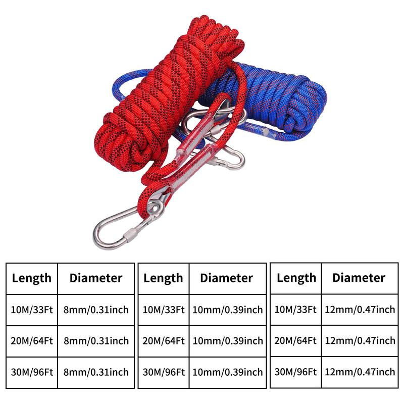 High Strength Climbing Rope, 1 Set Climbing Rope with Storage Bag & Carabiners & Gloves, Professional Outdoor Climbing Equipment