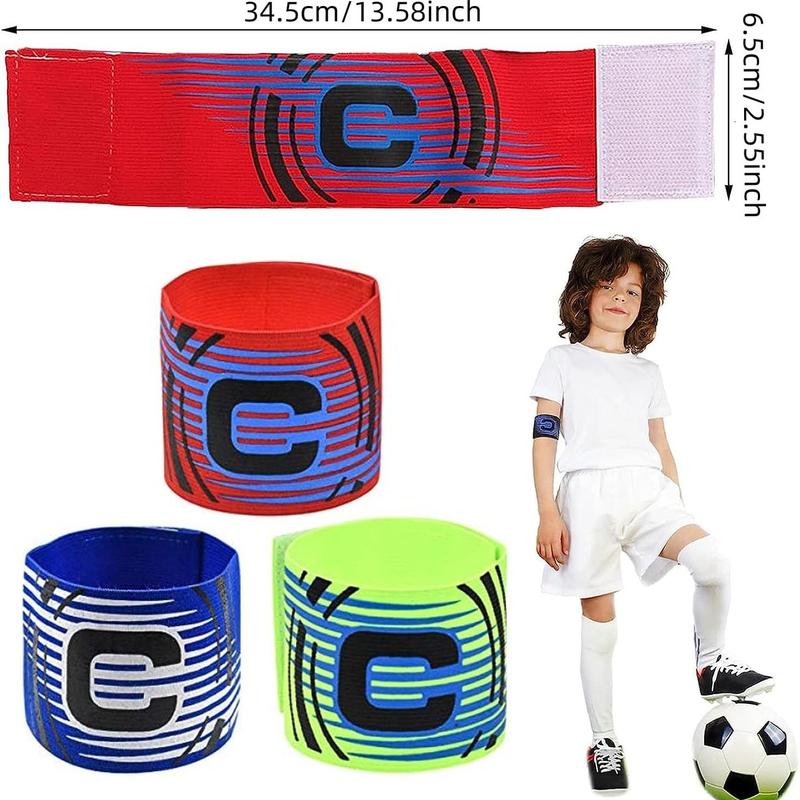 3pcs Football Captain Armband, Velcro Designed Elastic Soccer Captain's Sleeve, Football Equipment For Adults