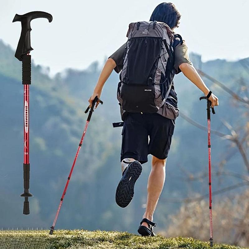 Hiking Stick, 1 Count Lightweight Retractable Climbing Stick, Durable Aluminum Alloy Hiking Stick For Climbing, Camping, Fishing And Outdoor Activities