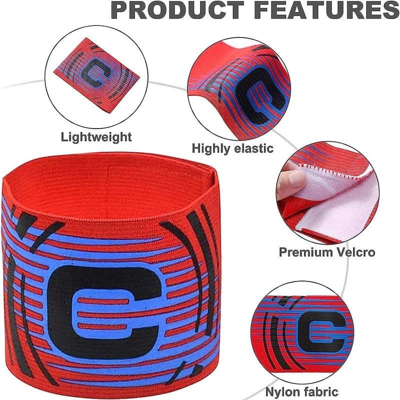 3pcs Football Captain Armband, Velcro Designed Elastic Soccer Captain's Sleeve, Football Equipment For Adults