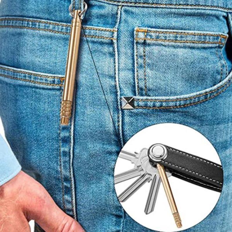 Portable Titanium Toothpick Set, 3 Counts Pocket Toothpick Keychain, Picnic Camping Kitchenware, Trendy Exquisite Keychain for Birthday Gift