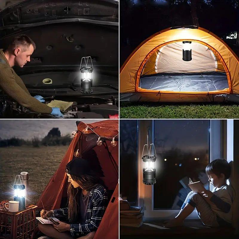 Portable LED Camping Lights, 2 Counts High-Intensity LED Camping Lamps, Rapidly Deployable Emergency Flashlights with Long-lasting Light, Perfect for Outdoor Adventures, Camping Accessories