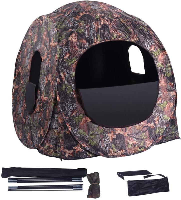 FestivalJoy-Portable Pop up Ground Camo Blind Hunting Enclosure