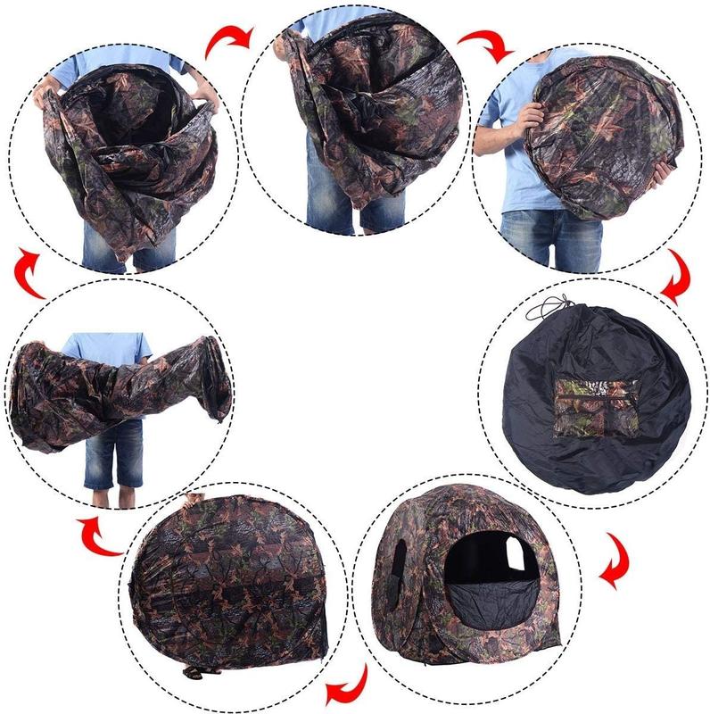 FestivalJoy-Portable Pop up Ground Camo Blind Hunting Enclosure