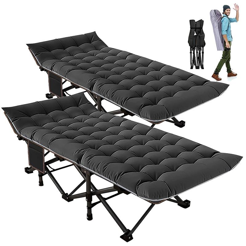 portable folding bed with mattress adults,Camping Cot with 75 Inch 2 Sided Mattress,Oversized XXL Folding Camping Cot,Heavy Duty Sleeping Cots with Carry Bag,Camping Essentials for Backpacking, Hiking, Traveling