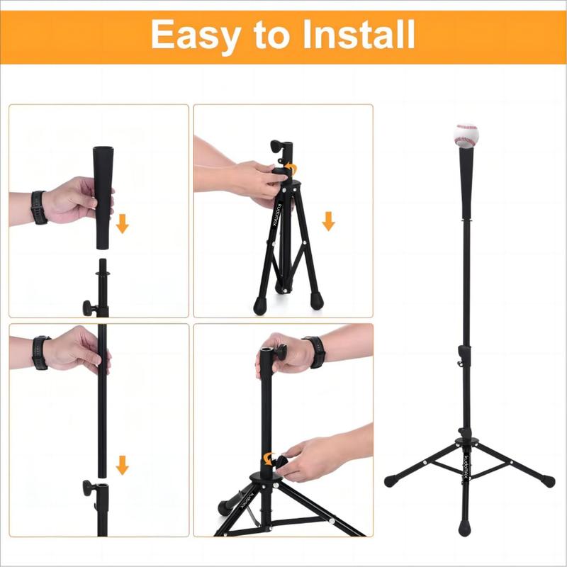 Tripod Stand Baseball Tee with Carrying Bag, 1 Set Portable Professional Baseball Tee, Baseball Training Equipment for Home and Outdoor