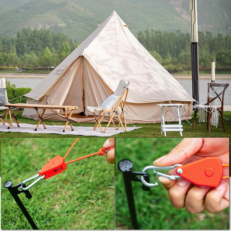 Portable Tent Fixing Rope, 4 Counts Outdoor Camping Tent Adjustment Rope, Multifunctional Hanging Fixing Rope for Outdoor Camping