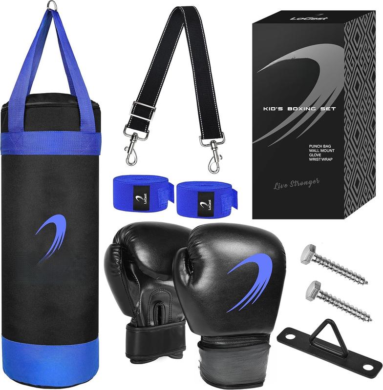 Punching Bag for Kids Boxing Set - Suitable for Kids Punching Bags 3-8 years of Age - Boxing Gloves & Hand Wraps Included - Youth Children Boxing MMA Kickboxing Muay Thai Karate Punching Bag