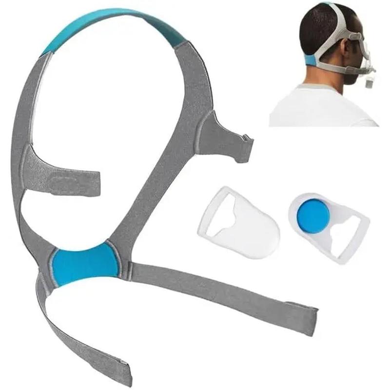 Full Face Replacement Headgear Strap, 2 Counts Magnetic Headgear Clips, Flexible Adjustable Comfortable Fit & Soft and Elastic Headgear Strap