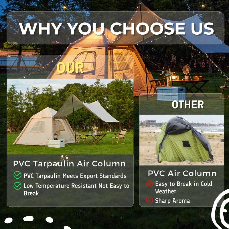 Inflatable Camping Tents with Hand Pump, Air Glamping Tents, Easy Set up Waterproof and Windproof Blow up Tent,Easy Set up Blow up Tent for Family Camping