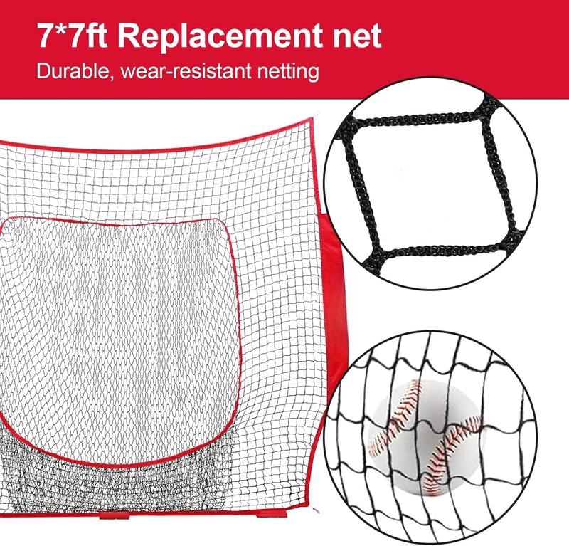 Baseball Replacement Net (NET ONLY),7'7' Baseball Softball Practice Net,Portable Baseball  Net for Hitting Batting Catching Pitching,Easy Setup Replacement Net (Without Support Frame)