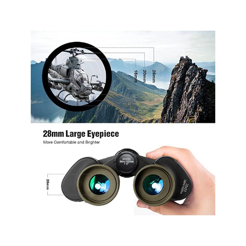 FREE SOLDIER 20x50 Military Binoculars For Adults With Smartphone Adapter - Compact Waterproof Tactical Binoculars For Bird Watching Hunting Hiking Concert Travel Theater With BAK4 Prism FMC Lens