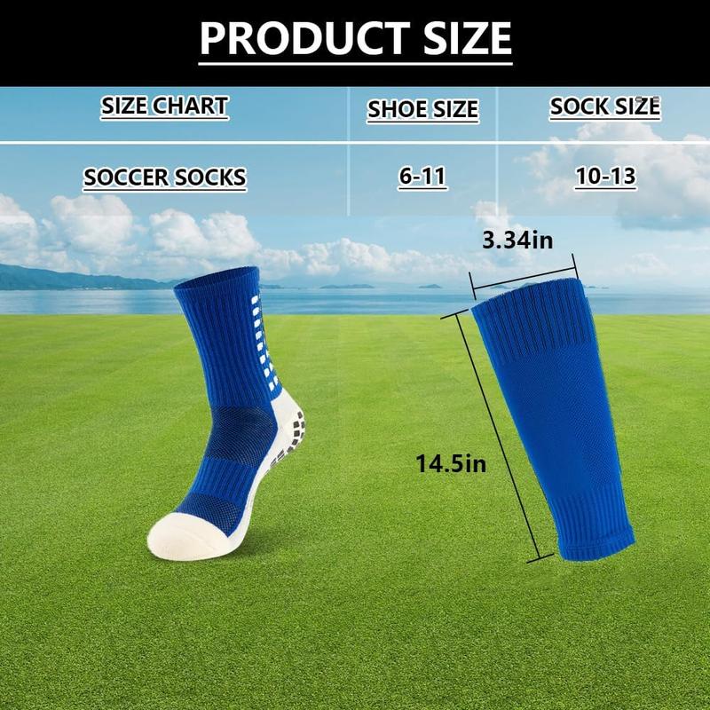 2 Pairs Soccer Socks for Men, 2 Pairs Shin Sleeves, 1 Pack of Shin Guards, and 4 Shin Straps - Complete Soccer Game Set, 9 Pieces Total.