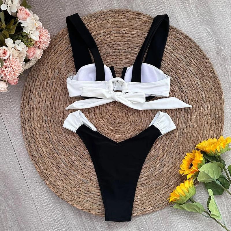 Colorblock - Black & White Bikini Set