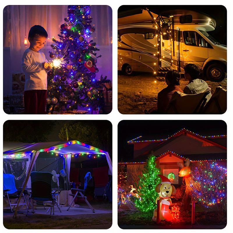 Colorful Outdoor String Light, Portable Outdoor String Light, Durable Tent Light, Rechargeable LED Camping Lantern for Outdoor Tent Hiking Decor, Christmas Gift