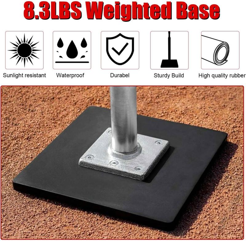 Baseball Batting Tee - Professional Hitting Tee for Baseball Softball with Ultra- Flexible Rubber Top - Easy Height Adjustment 24-46 inch (Heavy Weight Base)