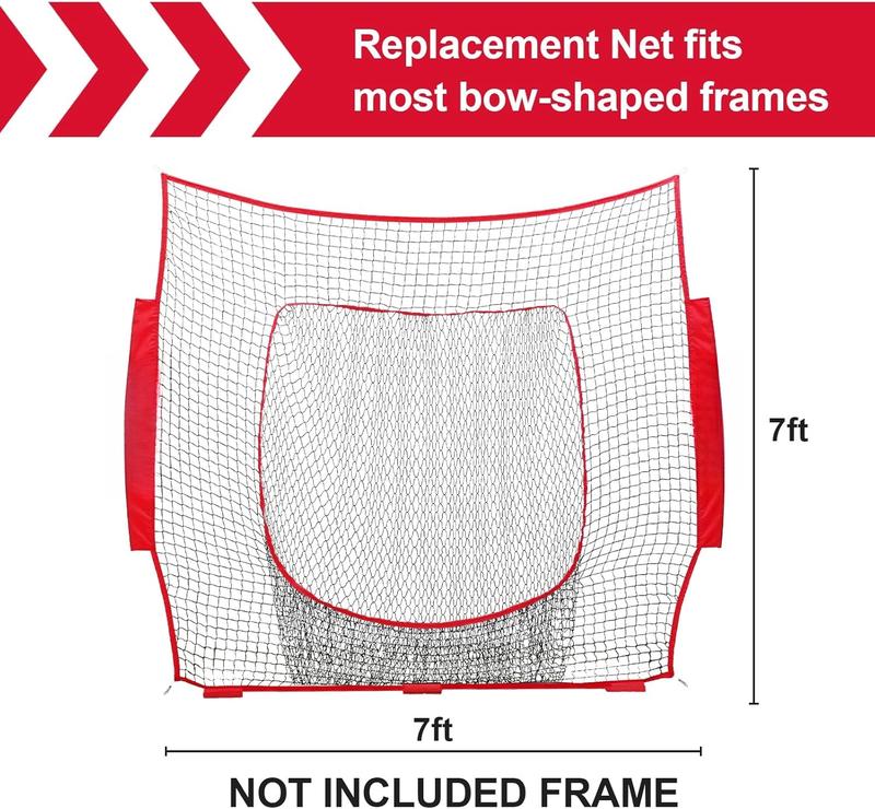 Baseball Replacement Net (NET ONLY),7'7' Baseball Softball Practice Net,Portable Baseball  Net for Hitting Batting Catching Pitching,Easy Setup Replacement Net (Without Support Frame)