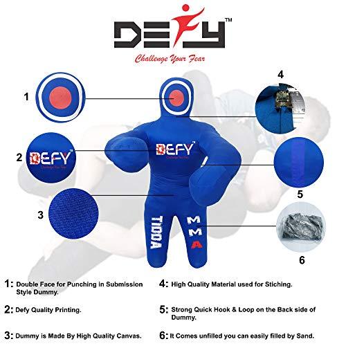 DEFY Tidda Model Brazilian Jiu Jitsu 100cm Kids Version Grappling Dummy Thick Grade Canvas MMA Wrestling Judo Dummy Bag Dummy Punching Kick Boxing Dummy Best & Guaranteed Quality UNFILLED