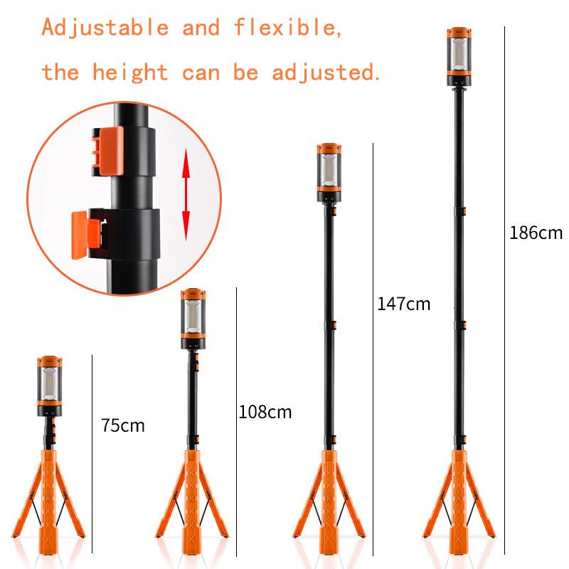 Rechargeable 10000 mAh Camping Light with Stand, 2100 Lumens Cordless Dimmable Camping Work Light with Detachable Tripod