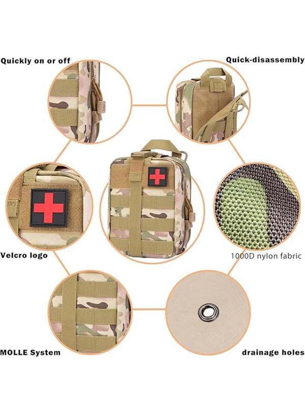 Tactical Emergency Medical Bag, Sturdy 600D Nylon Tactical Medical Pouch, Outdoor First Aid Bag, Travel Organizer