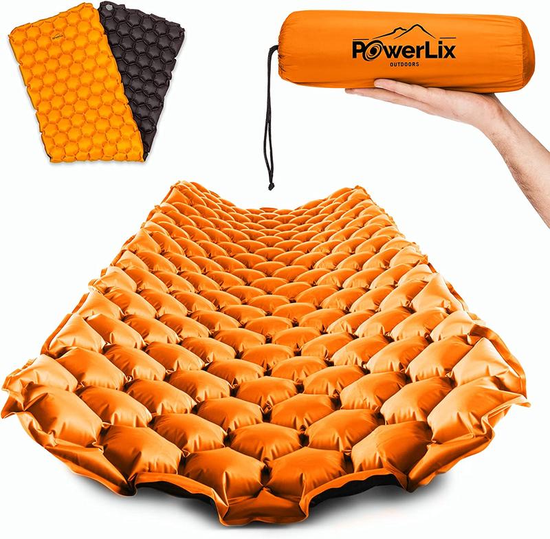 POWERLIX Sleeping Pad – Ultralight Inflatable Sleeping Mat, Ultimate for Camping, Backpacking, Hiking – Airpad, Inflating Bag, Carry Bag, Repair Kit – Compact & Lightweight Air Mattress