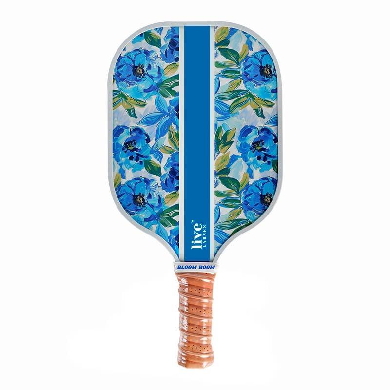 Live Larsen Premium Blue Pickleball Paddle Racket - Honeycomb Core - Large Sweet Spot -Awesome Pop & Spin - Sweatproof Grip - Free Cover - Women - Kids - Great (Bloom Boom)