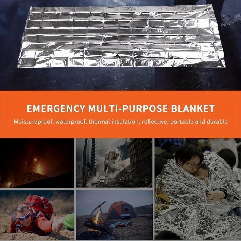 Emergency Polyester Film Thermal Insulation Blanket, Waterproof Blanket, Compact Emergency Kit for Outdoor Camping Hiking Climbing, Emergency Supplies for Home Office Car