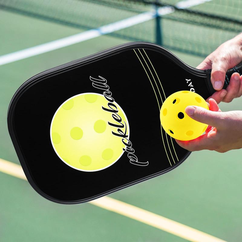 Pickleball Paddles Set, Pickleball Paddle 2 Graphite Pickleball Rackets 4 Balls 1 Portable Bag, Lightweight Comfortable Cushioning Handles Suitable Outdoor Indoor Professional Competitions