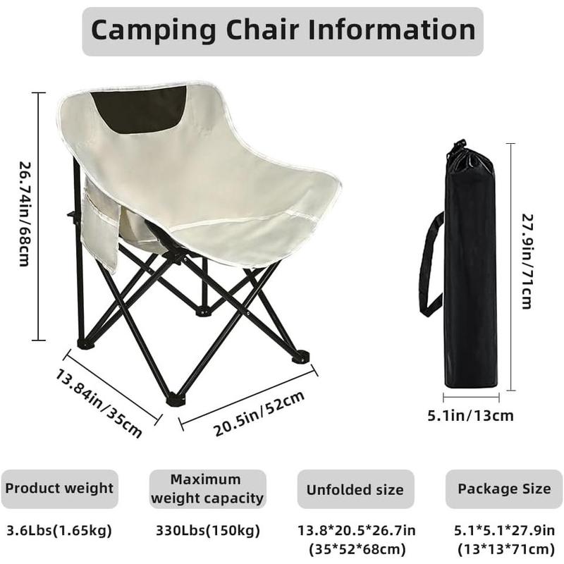 A Folding Camping Chair Set of 3,Lightweight Camp Chairs with Table,Large Lawn Chair Portable for Adults Hiking,Fishing,Beach,Picnic,Patio,Travel,Carry Bag(M)