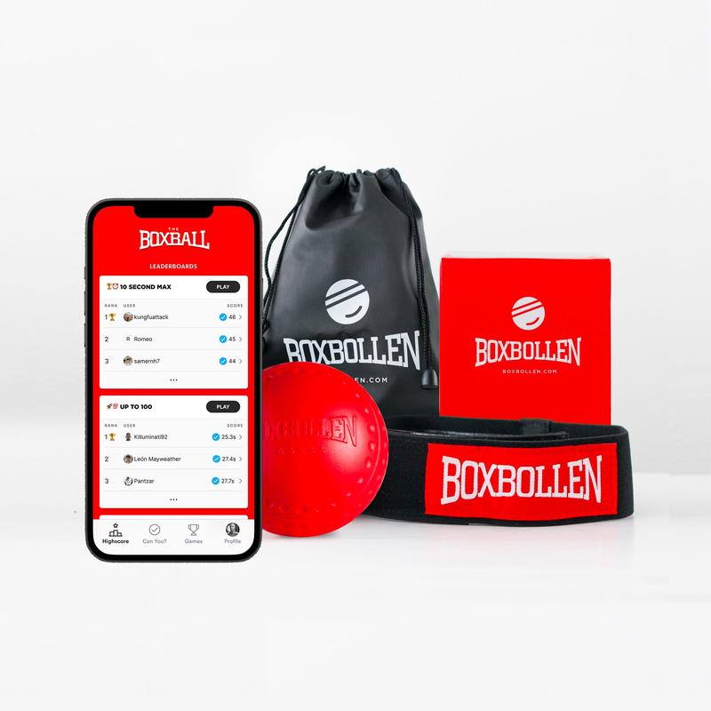 Boxbollen Original with App - MMA Boxing Reflex Ball - Adjustable Strap - Interactive Boxball App Integration - 1 Pack