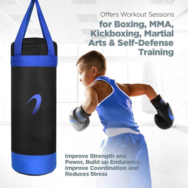 Punching Bag for Kids Boxing Set - Suitable for Kids Punching Bags 3-8 years of Age - Boxing Gloves & Hand Wraps Included - Youth Children Boxing MMA Kickboxing Muay Thai Karate Punching Bag